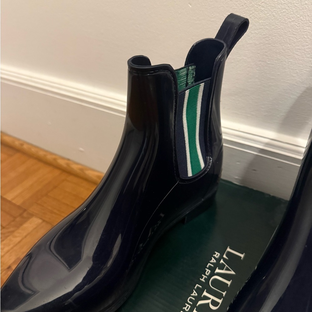 Lauren Ralph Lauren Navy and Green Women's Rain Boots